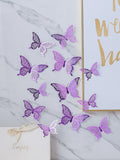8137 1b-02-05 con abertura púrpura Pegatina de mariposa Decoración