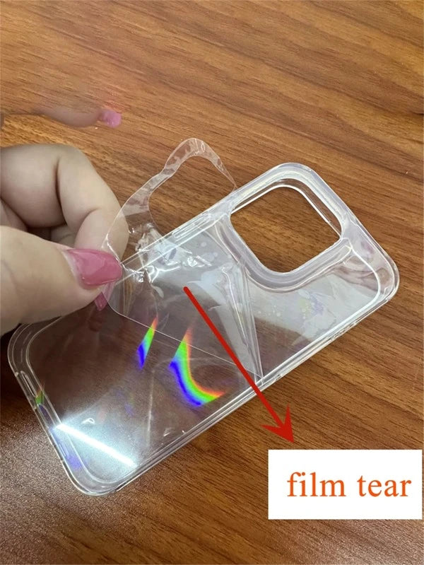 7684 1b-04-17 Funda holográfica transparente para teléfono compatible con iPhone 12/12 Pro