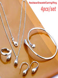9838 b01-35 Cuatro piezas/set joyas de moda sencilla gota de agua