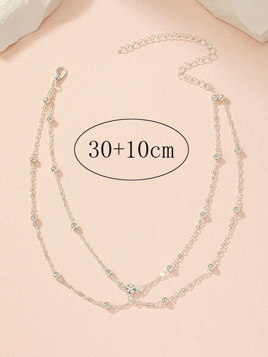 10268 1b-001 Una Pieza De Cadena De Tobillo Y Cadena Corporal Con Cuentas Para Mujeres