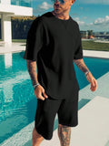 6188 Manfinity Homme Hombres Shorts con camiseta de hombros caídos unicolor