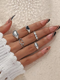 7480 1b-030 Set 5 piezas Anillo con adorno de corazón