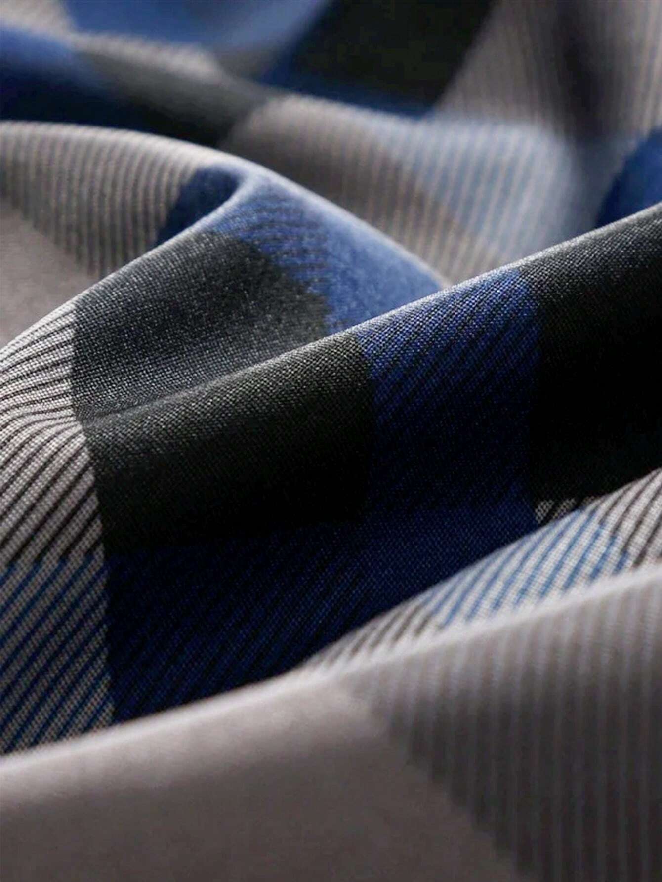 9164 1t-006 Camisa con estampado de cuadros con botón