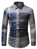 9164 1t-006 Camisa con estampado de cuadros con botón