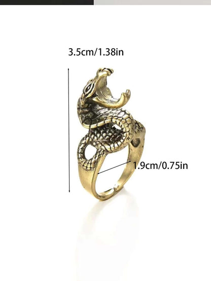 10771 1b-052 Anillo para cigarrillos con forma de serpiente para hombre