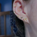 8686 b01-25 Set de aretes 6 piezas en forma de mariposa minimalista con diseño unico