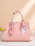 5968 a11-01 Bolso de mano informal con cierre de cremallera de Material Pu geométrico