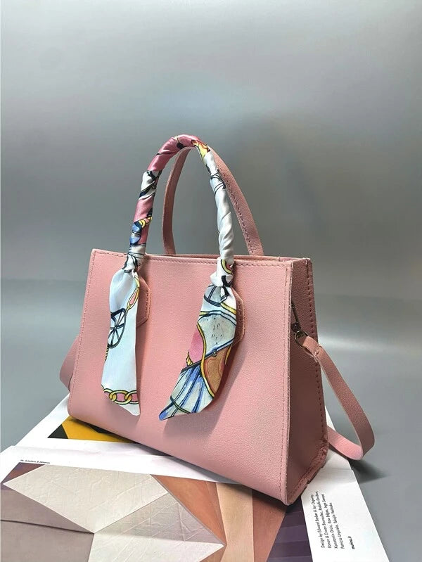 5968 a11-01 Bolso de mano informal con cierre de cremallera de Material Pu geométrico
