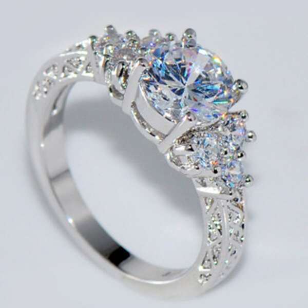 7188 b03-12 pieza diamante Anillo para mujeres compromiso Anillo de boda Bisutería