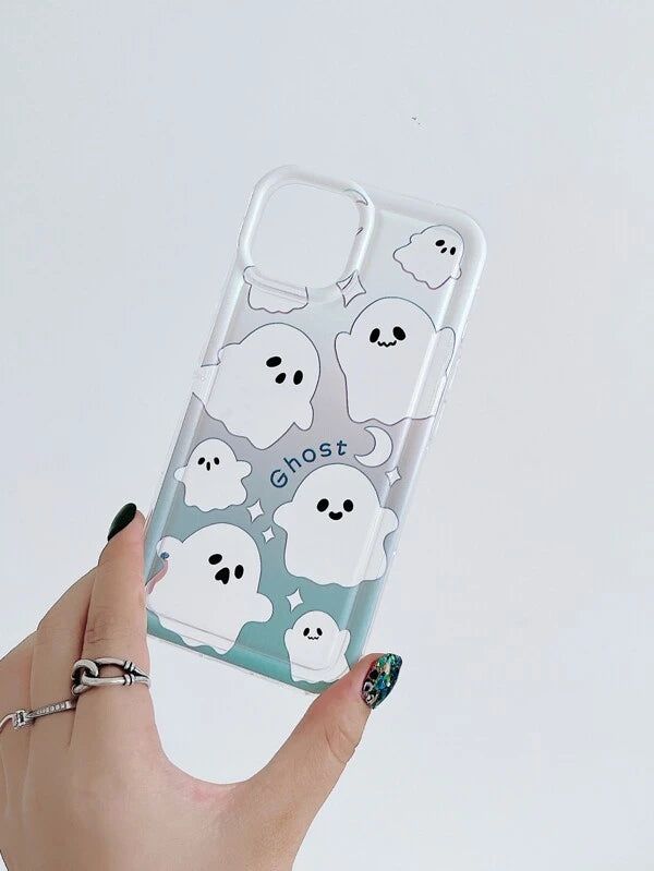 5493 1b-05-13 Funda iPhone con patrón de fantasma a prueba de choques