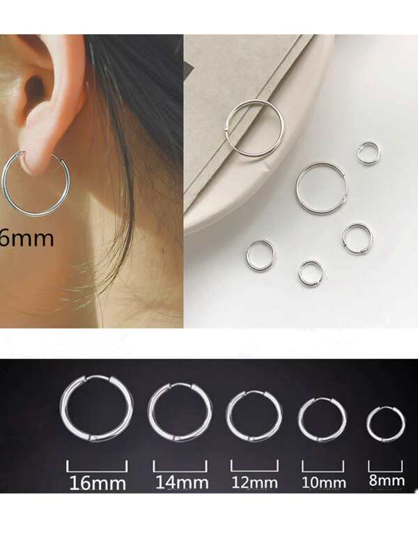7839 b03-10 Set 5 pares Tachuelas de acero inoxidable
