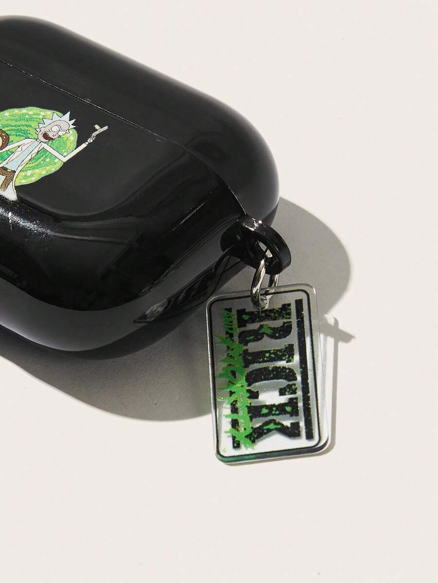 9868 2t-009 Funda AirPods de silicona con estampado de Rick and Morty