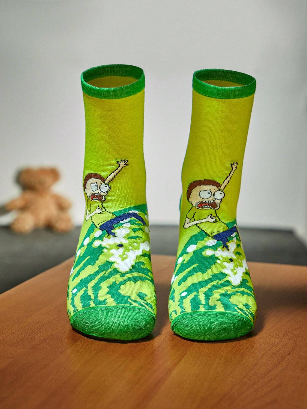5723 Rick and Morty | ROMWE Mujer 1 par Calcetines de tripulación con estampado de dibujos animados