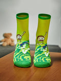 5723 Rick and Morty | ROMWE Mujer 1 par Calcetines de tripulación con estampado de dibujos animados