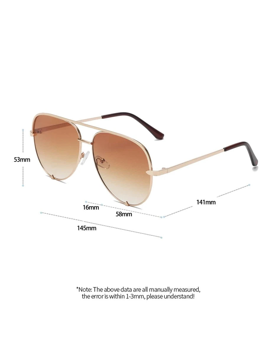 8541 1L-384 Una pieza de gafas de sol de metal de moda con montura de sapo para mujer
