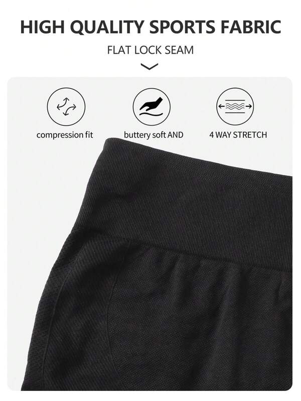 6532 1t-395 Shorts deportivos transpirable suave de ombré de cintura ancha