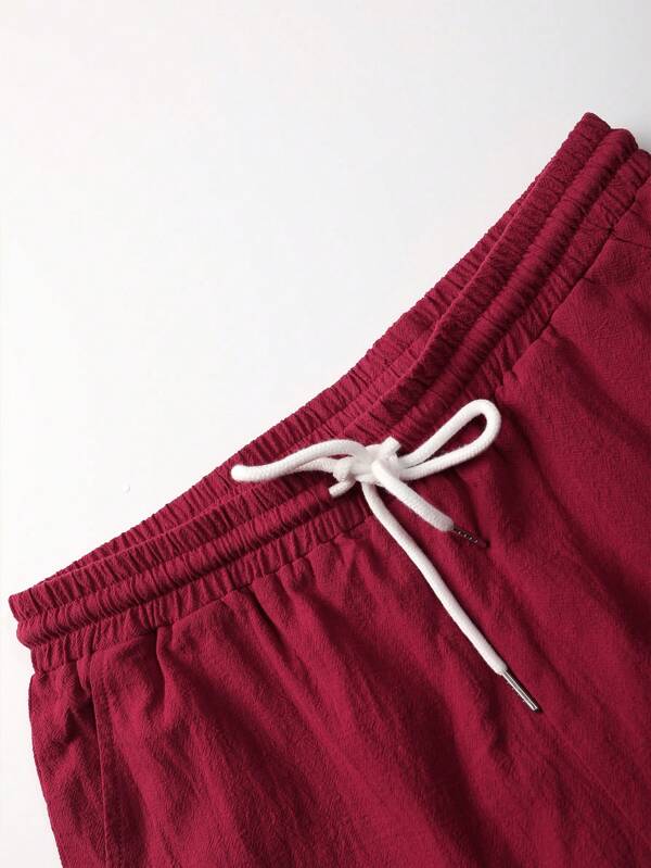 7723 a08-04 Manfinity Hombres con bolsillo con solapa Camisa & de cintura con cordón Shorts