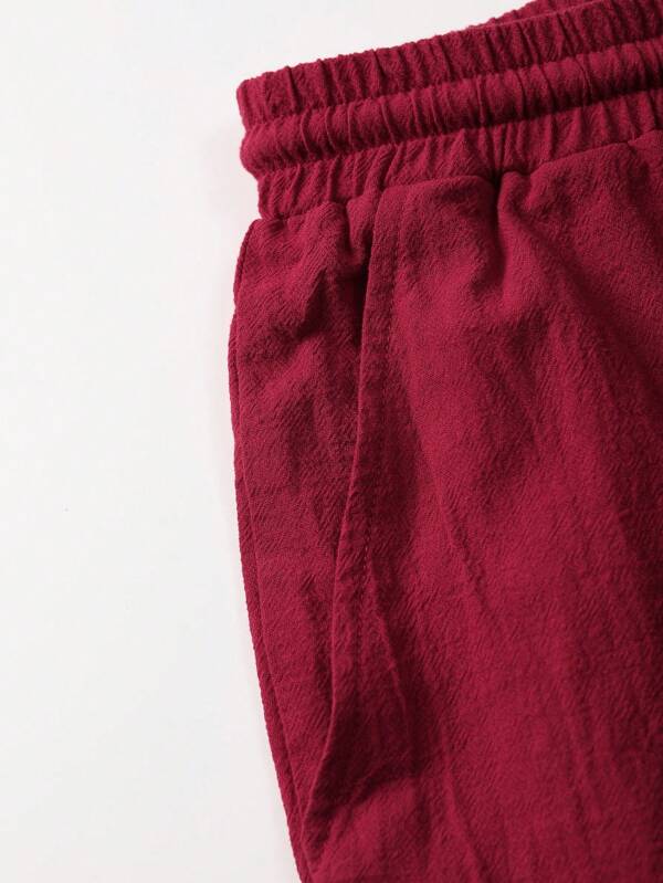 7723 a08-04 Manfinity Hombres con bolsillo con solapa Camisa & de cintura con cordón Shorts