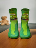 5724 Rick and Morty | ROMWE Mujer 1 par Calcetines de tripulación con patrón de dibujos animados
