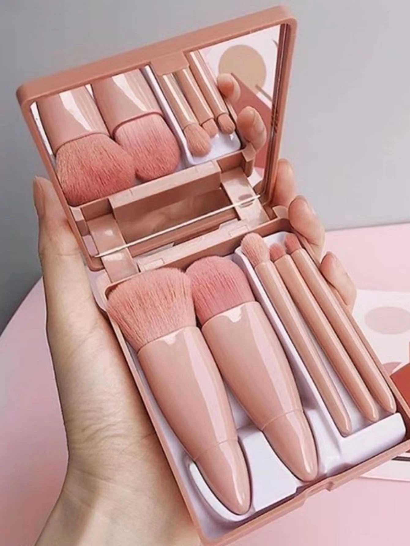 8565 1b-015 Set de brochas de maquillaje con espejo