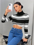 6061  a02-08 Essnce Jersey crop con patrón de rayas