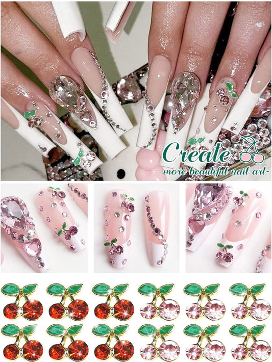 19072 1b-075 Decoraciones para uñas estilo cereza 10 Pzas