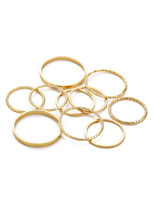 7366 b03-13 set 10 Piezas creativo de aleación anillos