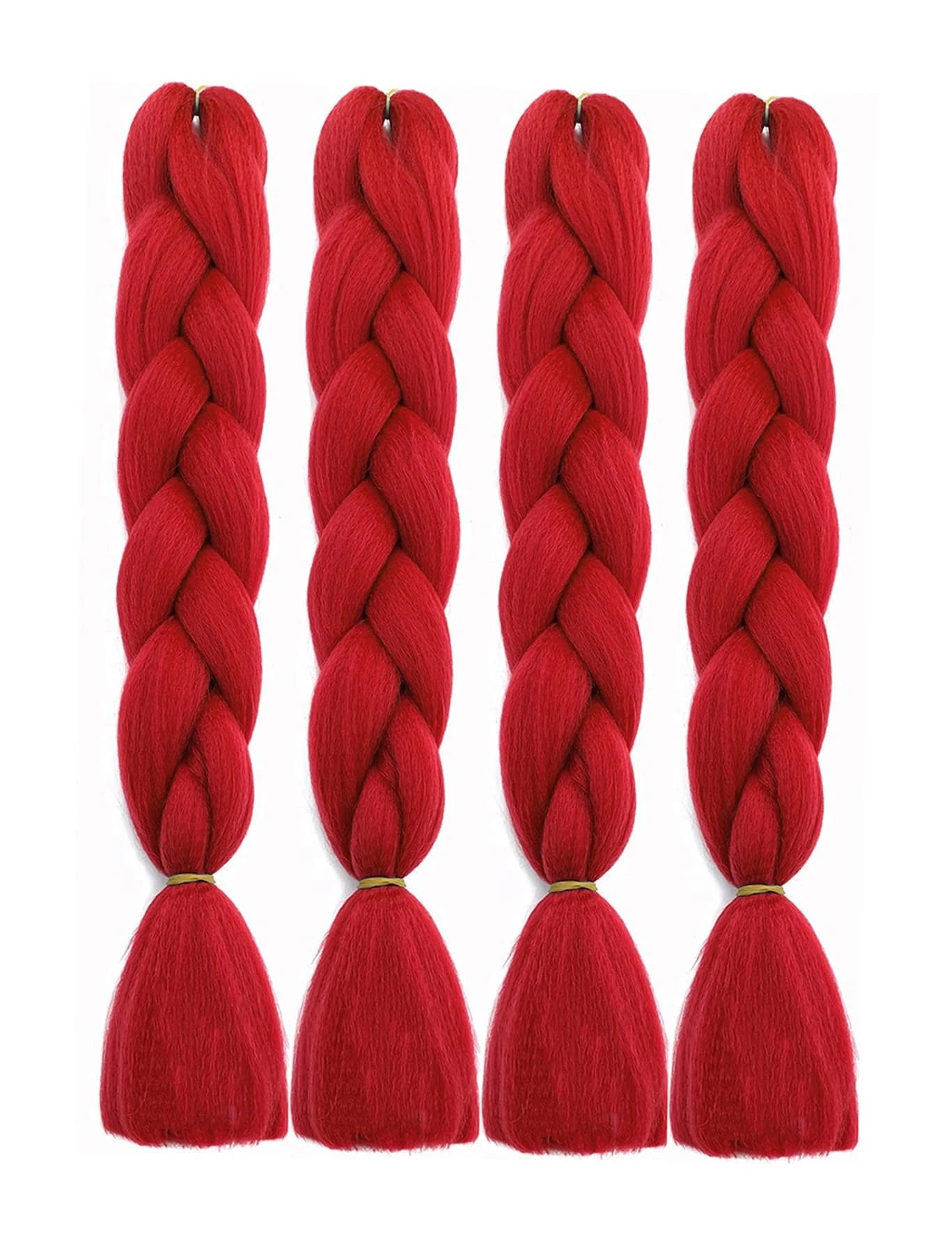 6000 1c-022 Una pieza Cabello sintético trenzado gigante rojo Extensiones de cabello trenzado de 24 pulgadas Caja de trenzas Cabello trenzado Cabello sintético para trenzar (más de cuarenta colores)