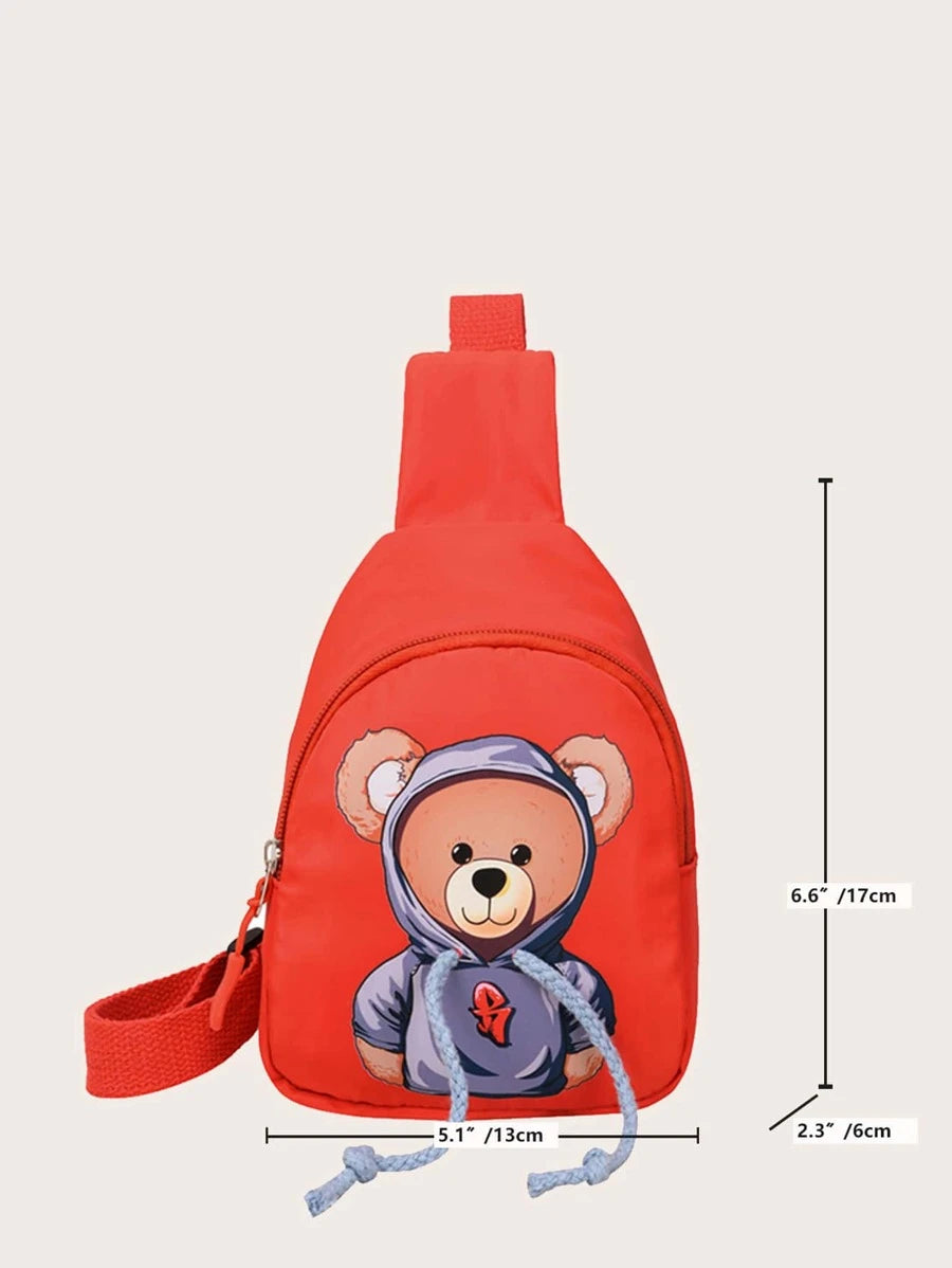 14572 1a-057 Mini Bolso Bandolera Con Patrón De Oso De Dibujos Animados