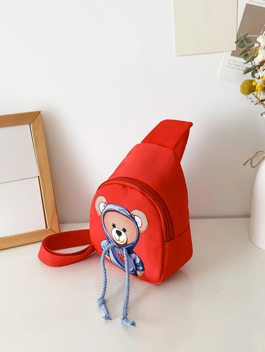 14572 1a-057 Mini Bolso Bandolera Con Patrón De Oso De Dibujos Animados