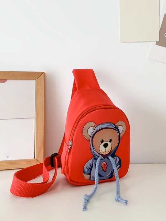 14572 1a-057 Mini Bolso Bandolera Con Patrón De Oso De Dibujos Animados