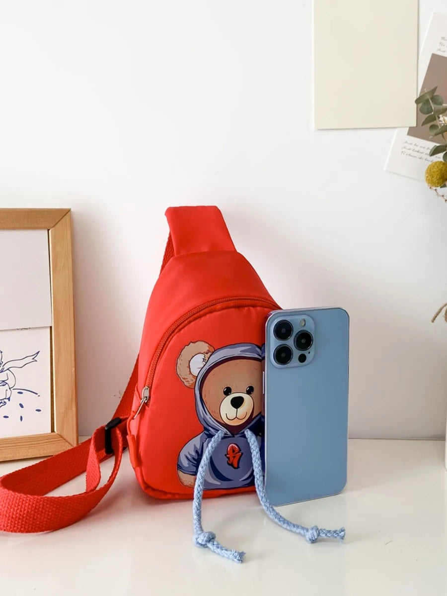 14572 1a-057 Mini Bolso Bandolera Con Patrón De Oso De Dibujos Animados