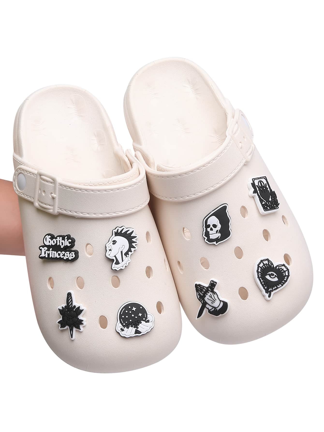 5716 Set 21 piezas punk rock estilo gótico elemento con dibujos animados diseñado zapato adecuado para Zuecos Caja para regalo regalo