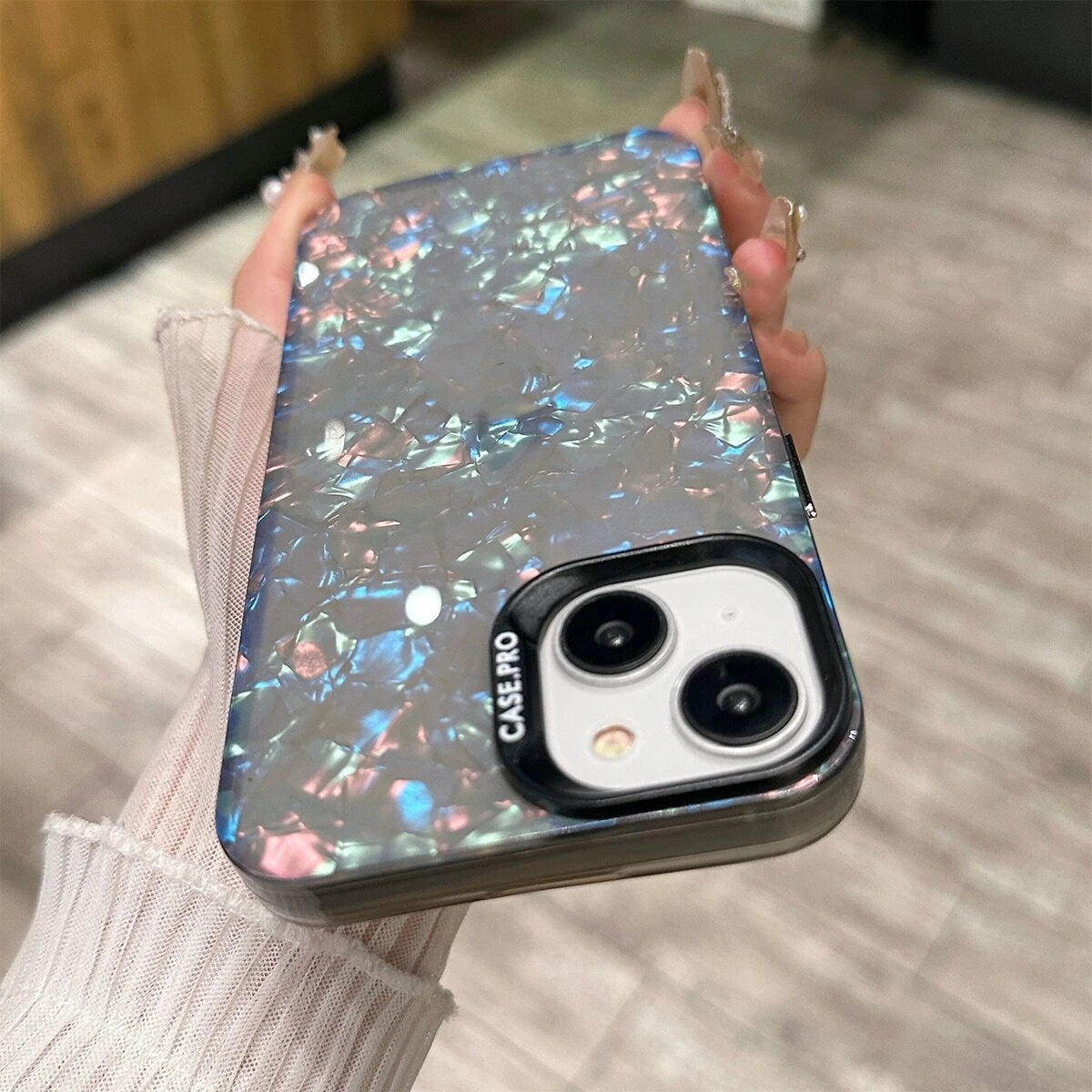 10183 b01-30 Funda para iPhone con patrón de concha