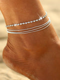 5688 1b-029 Pulsera tobillera de cadena simple