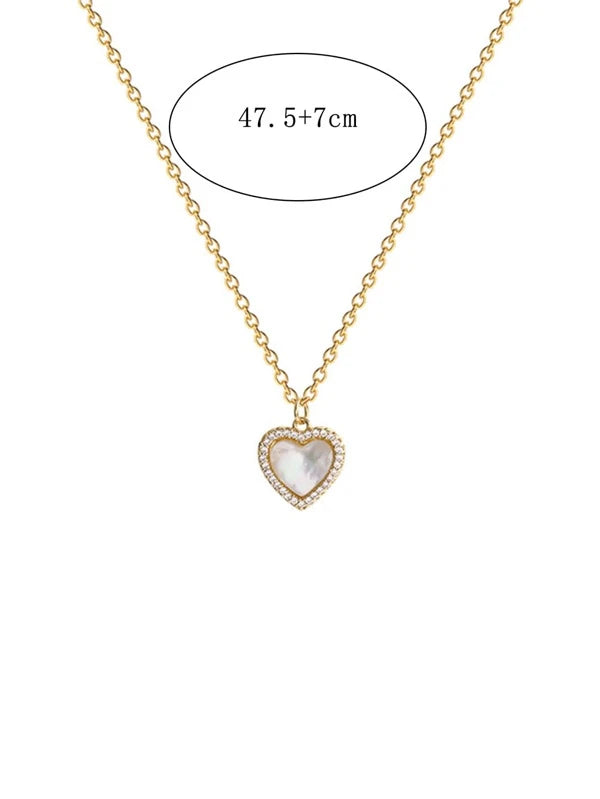 7941 b03-18 Una pieza Collar de moda con diamante de imitación Love colgante de corazón para día festivo
