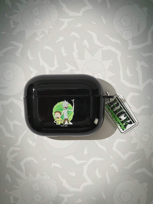 10719 2t-009 Una pieza Funda de silicona con estampado de Rick and Morty compatible con AirPods