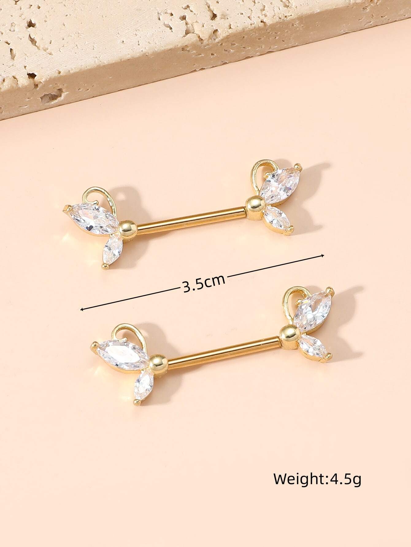 15336 1b-020 Piercing de pezón 2 Pzas