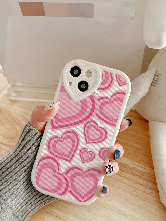 8663 2t-014 funda de teléfono de Tpu de cuero multicolor con diseño en forma de corazón