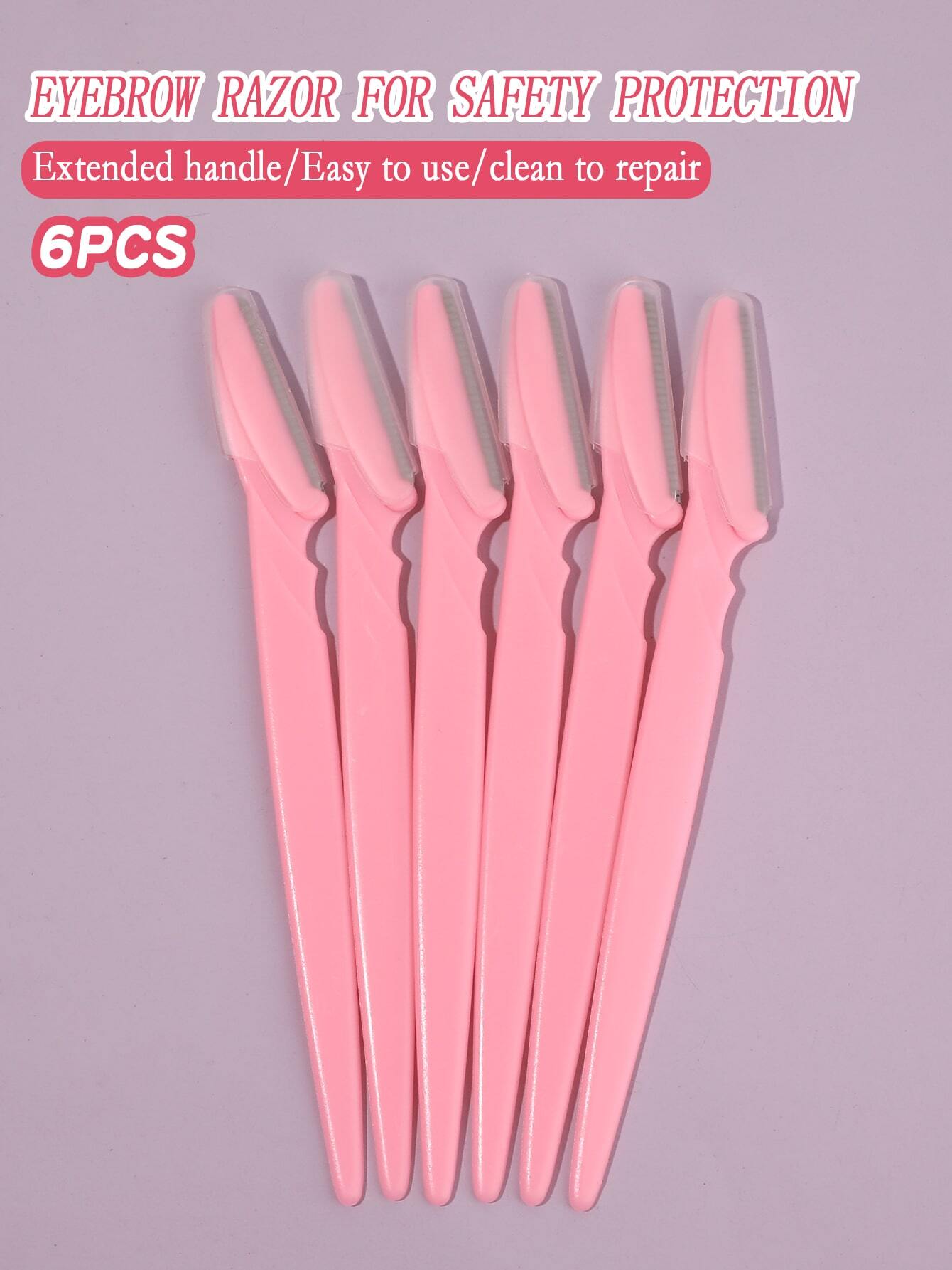 6591 a10-13 Set 6 piezas Cuchillo de afeitar multicolor de acero inoxidable afilado ceja