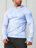 5244 1t-011 Hombres Sudadera deportiva con estampado de letra de manga raglán con capucha
