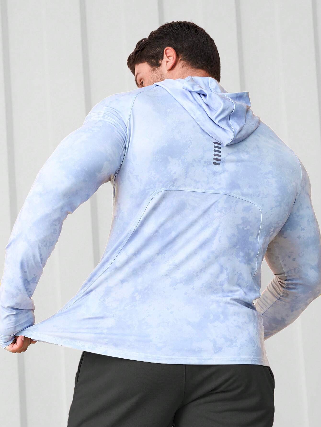 5244 1t-011 Hombres Sudadera deportiva con estampado de letra de manga raglán con capucha