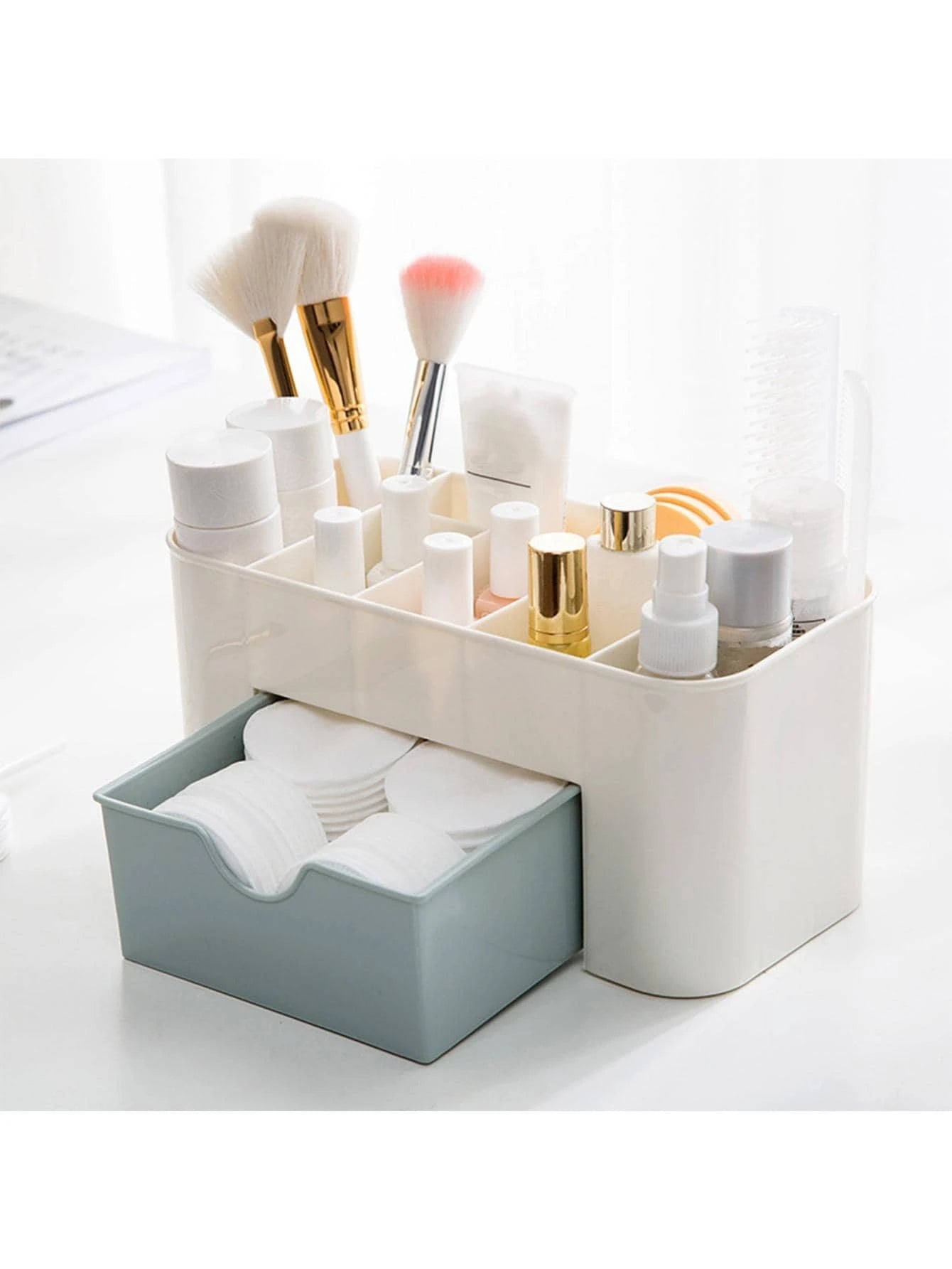5219 a11-01 Caja de almacenamiento de escritorio con compartimentos para productos cosméticos