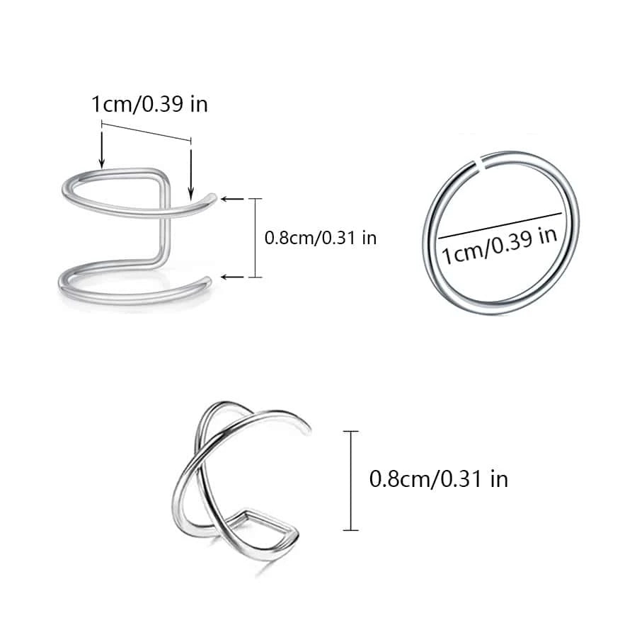 12642 1b-011 Piercing para nariz 9 Pzas