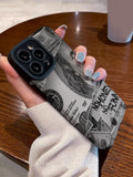 6339 2t-014 Una funda protectora suave negra con apariencia de ojo y estampado de dólares