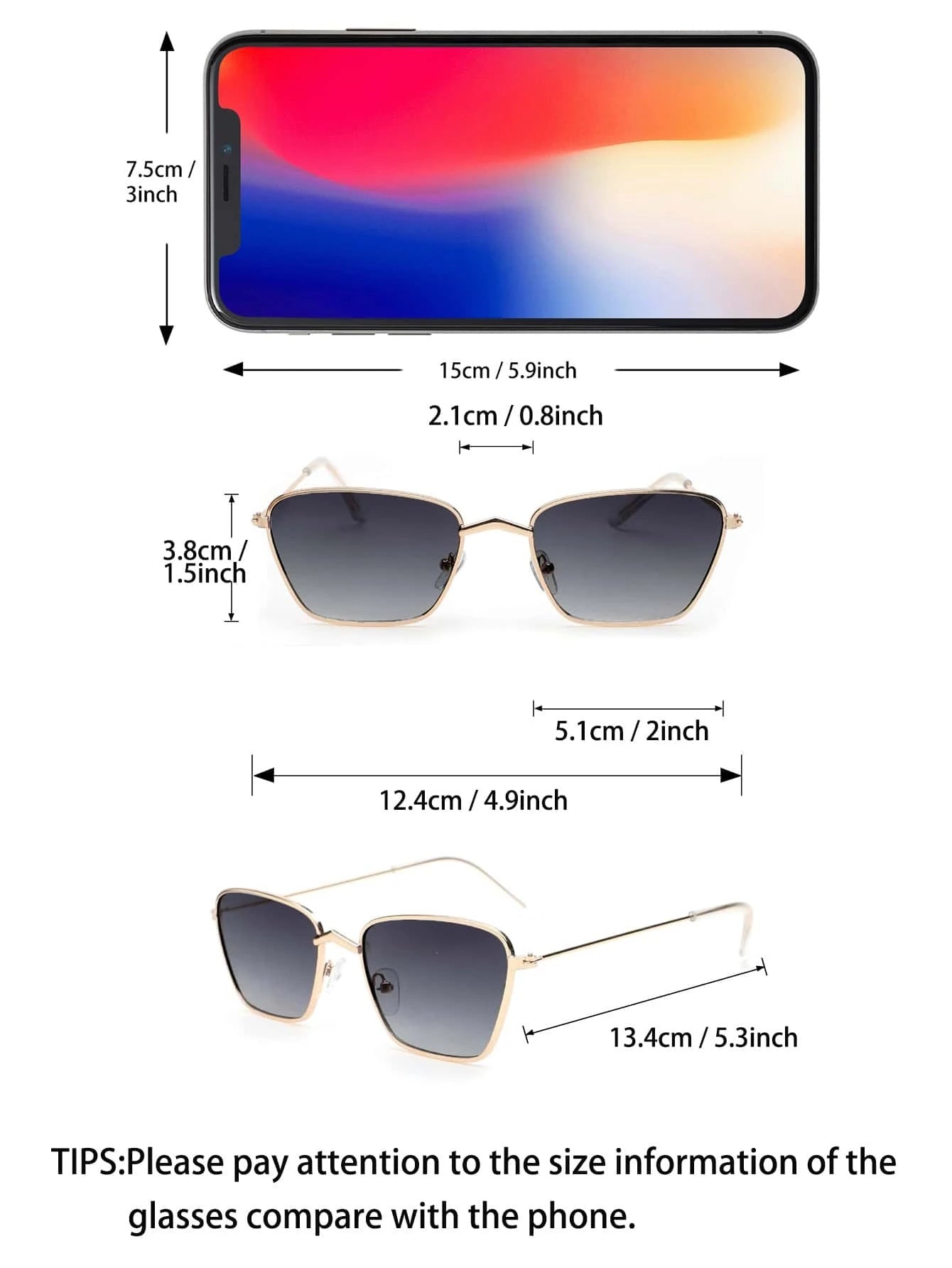 5954 a10-07 Gafas de moda de marco geométrico