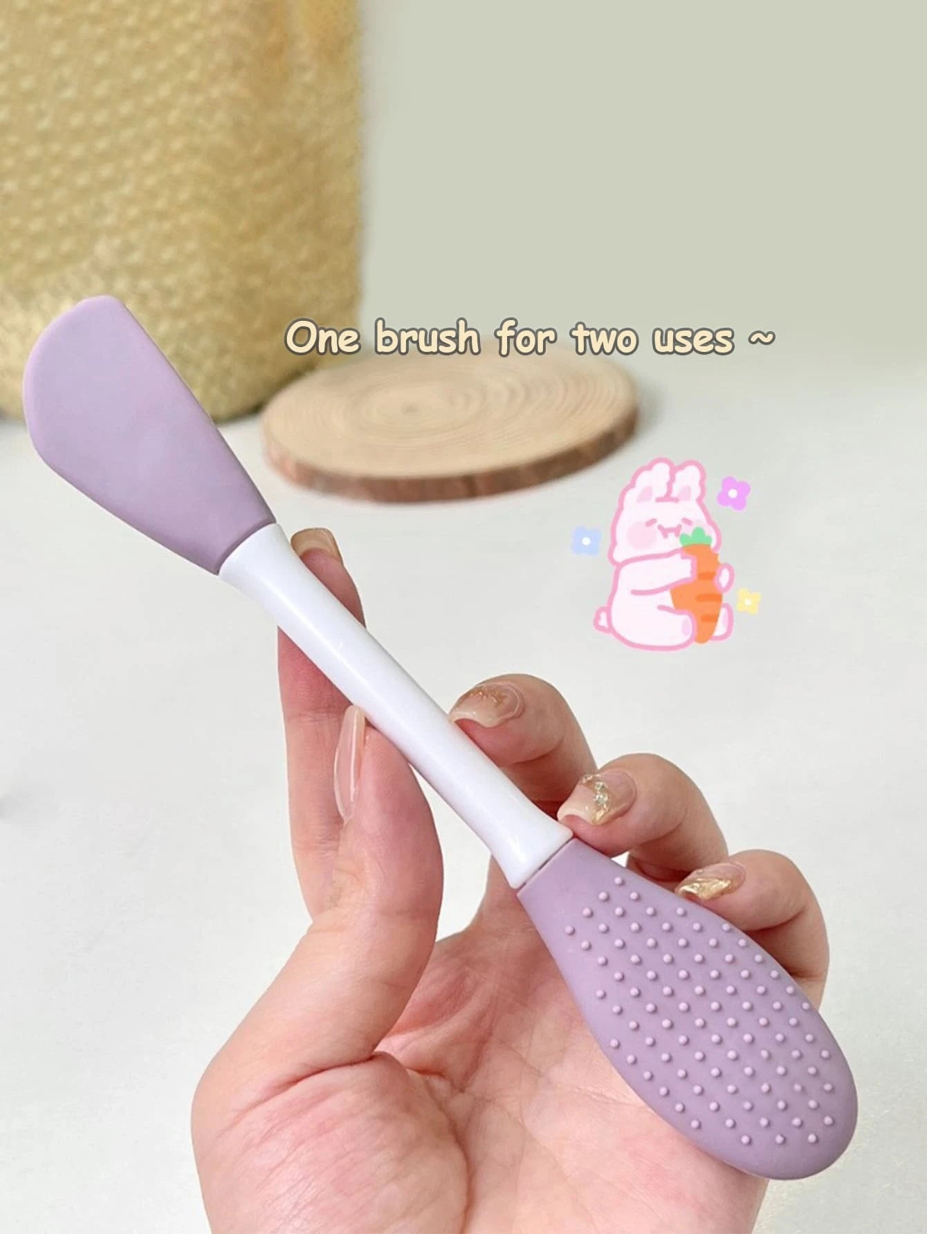 10221 1b-023 Una pieza doble cabeza de silicona Cepillo de mascarilla facial