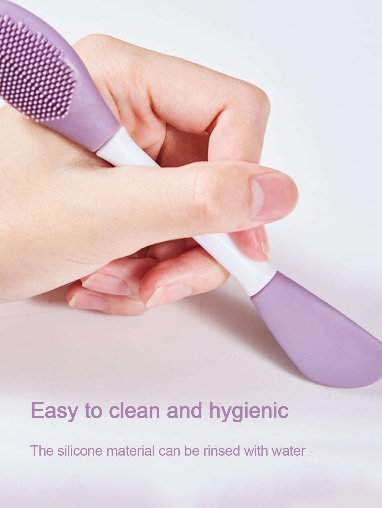 10221 1b-023 Una pieza doble cabeza de silicona Cepillo de mascarilla facial