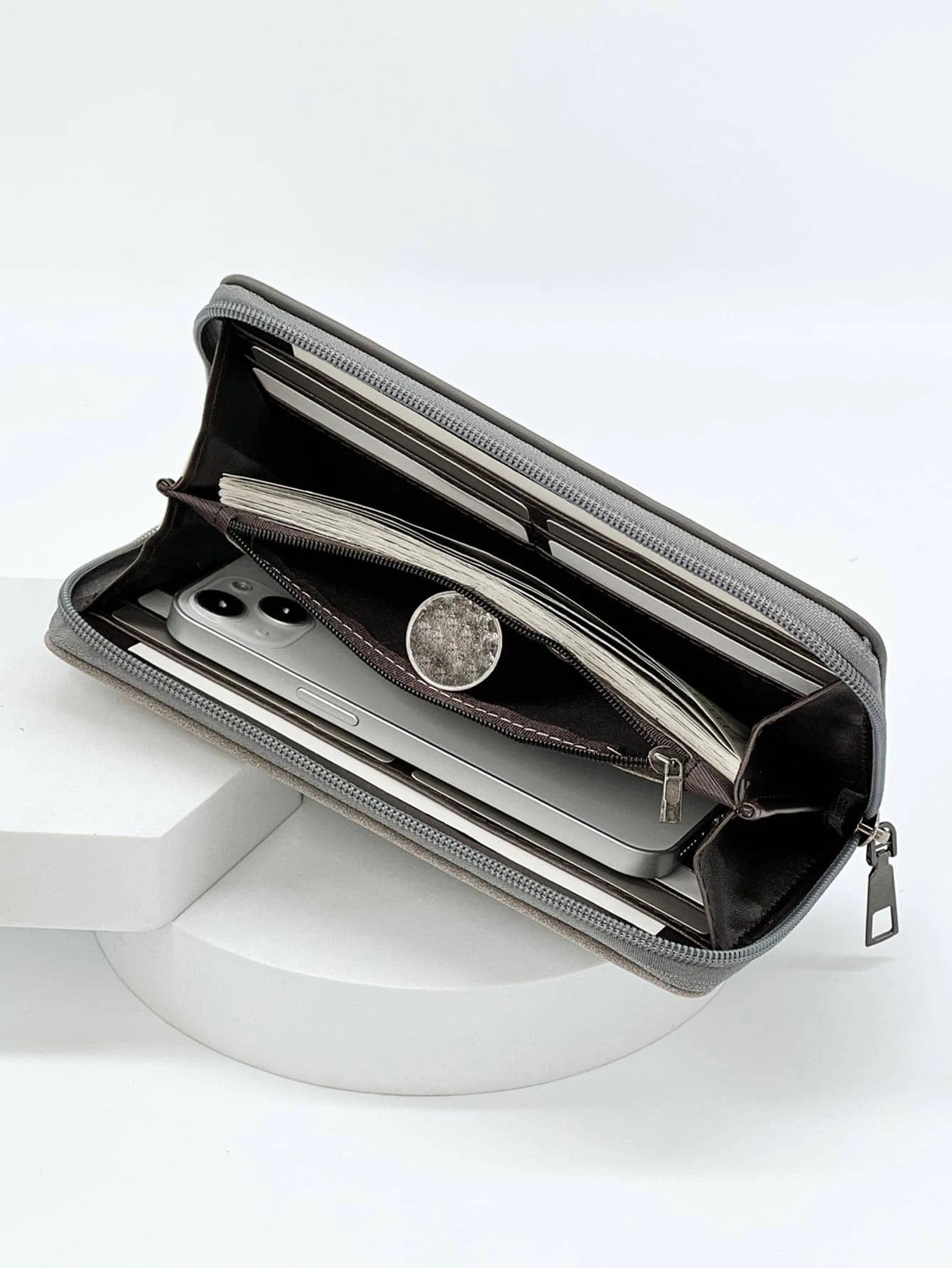 7615 a010-22 Cartera Larga Para Hombre Casual Y A La Moda Con Gran Capacidad