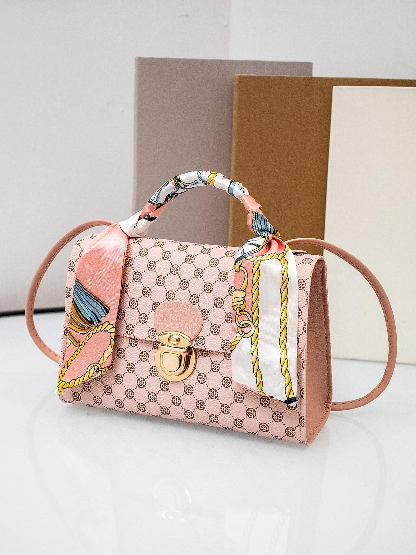 14916 1c-028 Mini bolso cuadrado con patrón geométrico
